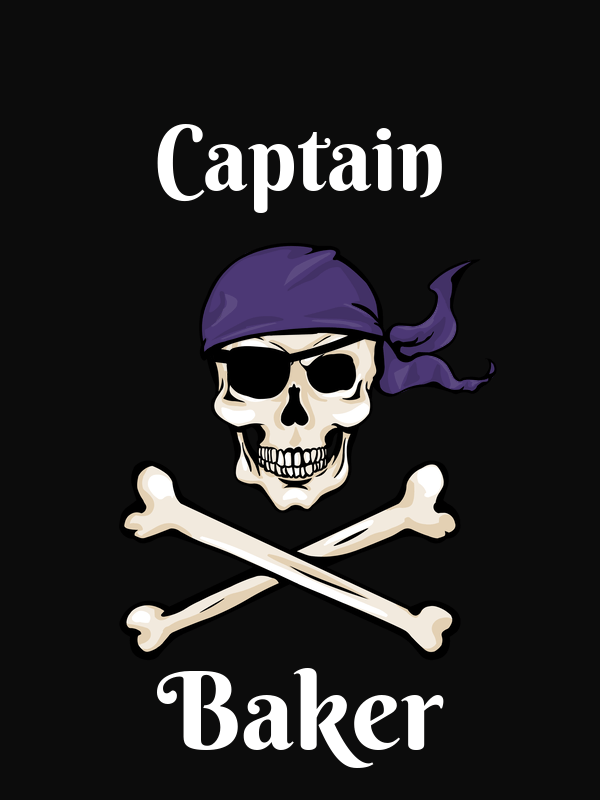 Personalized Pirate T-Shirt - Black - Crossbones, Bandana, & Eyepatch - Decorate View