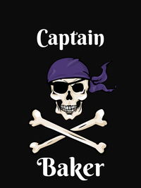 Thumbnail for Personalized Pirate T-Shirt - Black - Crossbones, Bandana, & Eyepatch - Decorate View