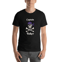 Thumbnail for Personalized Pirate T-Shirt - Black - Crossbones, Bandana, & Eyepatch - Shirt View