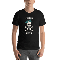 Thumbnail for Personalized Pirate T-Shirt - Black - Crossbones & Hat - Shirt View