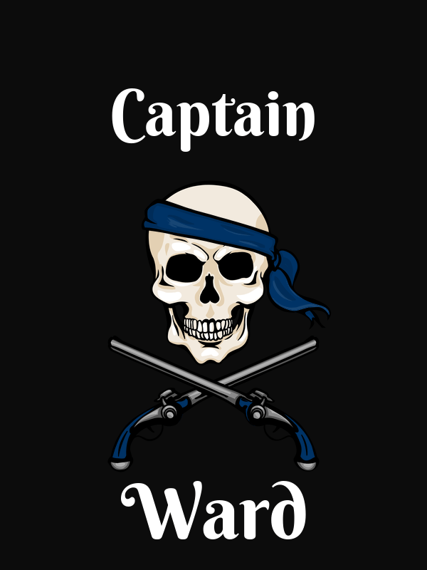 Personalized Pirate T-Shirt - Black - Arms & Half Bandana - Decorate View