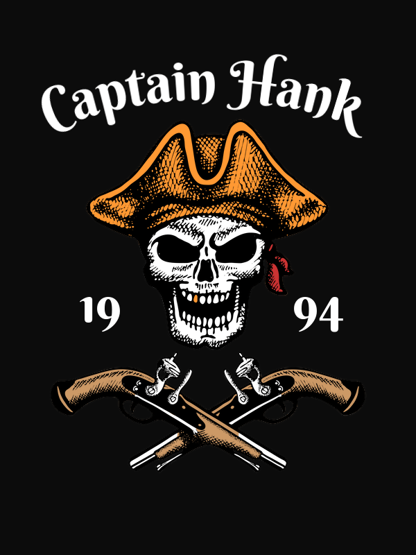 Personalized Pirate T-Shirt - Black - Arms - Decorate View