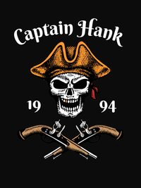 Thumbnail for Personalized Pirate T-Shirt - Black - Arms - Decorate View