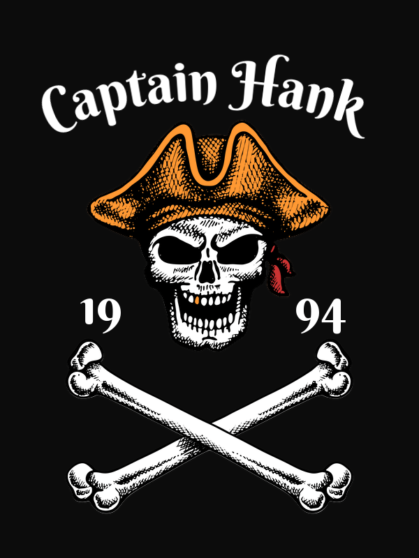 Personalized Pirate T-Shirt - Black - Bones - Decorate View