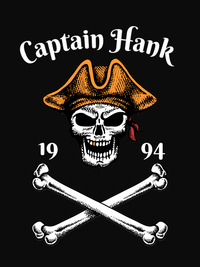 Thumbnail for Personalized Pirate T-Shirt - Black - Bones - Decorate View
