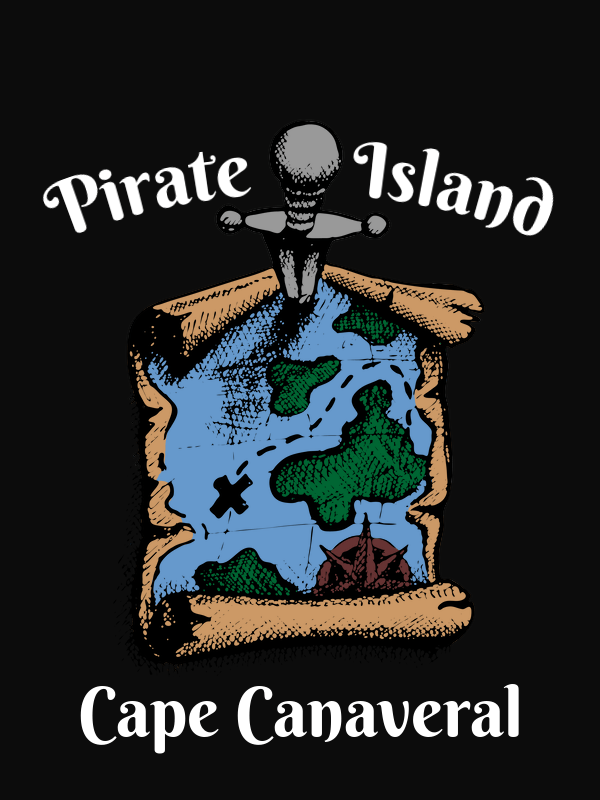Personalized Pirate T-Shirt - Black - Island Map - Decorate View