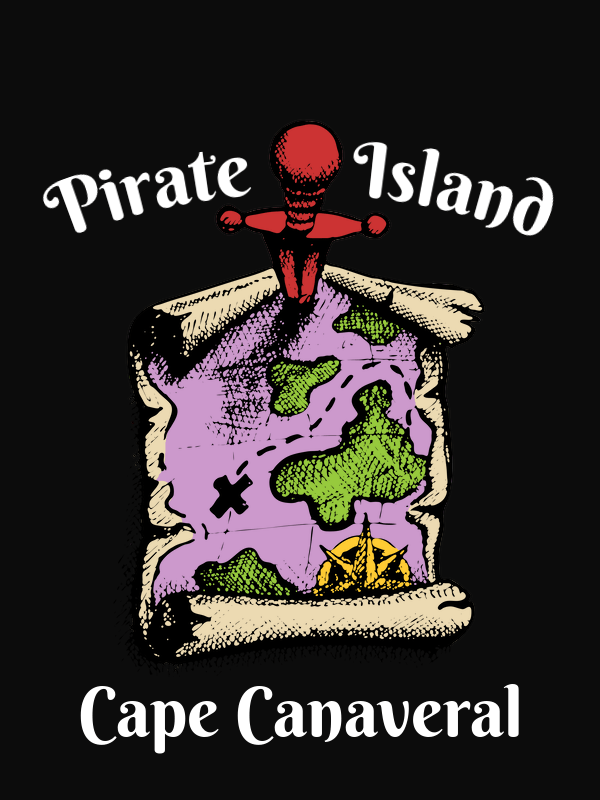 Personalized Pirate T-Shirt - Black - Island Map - Decorate View