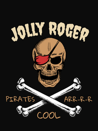 Thumbnail for Personalized Pirate T-Shirt - Black - Pirates Arr Cool - Bones - Decorate View