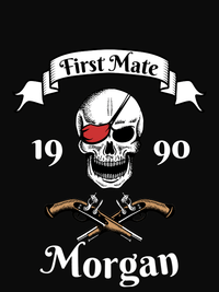 Thumbnail for Personalized Pirate T-Shirt - Black - First Mate - Decorate View
