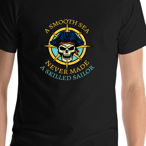 Pirate T-Shirt - Black - A Skilled Sailor - Shirt Close-Up View