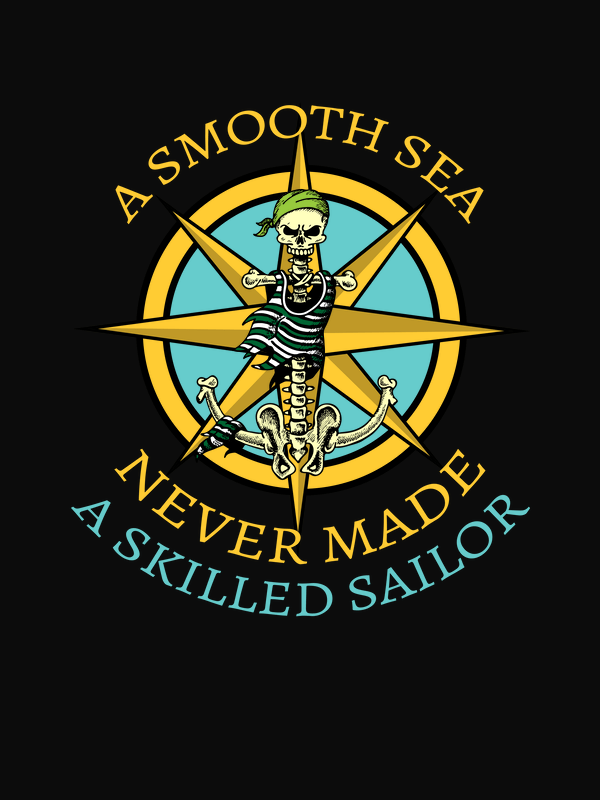 Pirate T-Shirt - Black - A Skilled Sailor - Decorate View