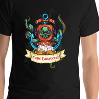 Thumbnail for Personalized Pirate T-Shirt - Black - Diver - Shirt Close-Up View