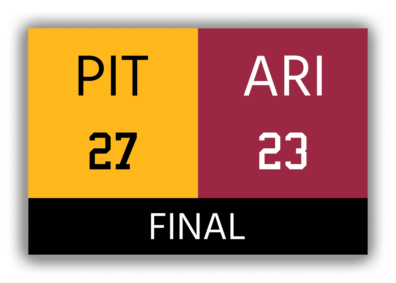 Pittsburgh vs Arizona Canvas Wrap & Photo Print - 2008 2009 Football Championship - Front View