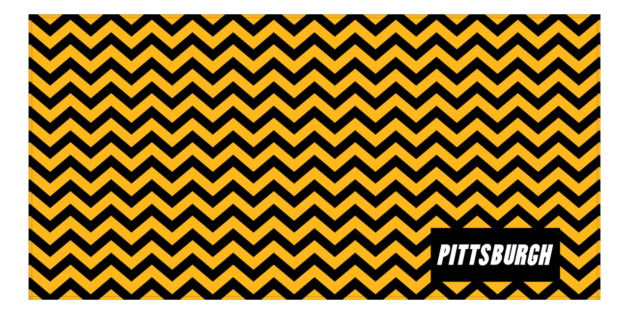Personalized Pittsburgh Chevron Beach Towel - Front View