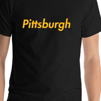 Thumbnail for Personalized Pittsburgh T-Shirt - Black - Shirt Close-Up View