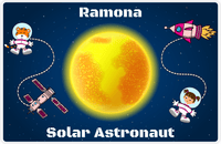 Thumbnail for Personalized Planets Placemat VIII - Solar Astronaut - Brunette Girl -  View