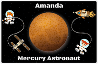 Thumbnail for Personalized Planets Placemat X - Mercury Astronaut - Redhead Girl -  View