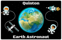 Thumbnail for Personalized Planets Placemat XV - Earth Astronaut - Black Boy I -  View