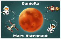 Thumbnail for Personalized Planets Placemat XVI - Mars Astronaut - Brunette Girl -  View