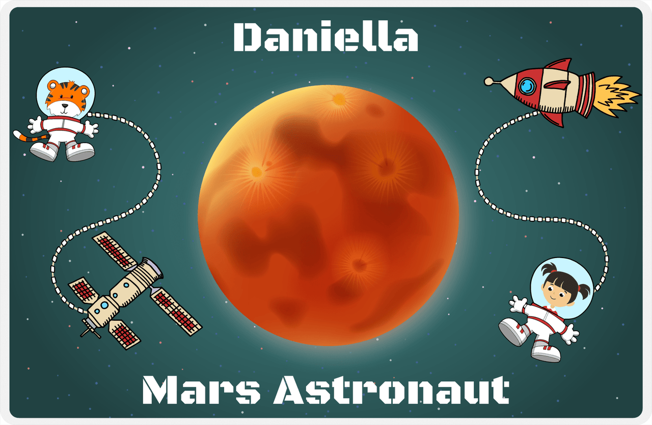 Personalized Planets Placemat XVI - Mars Astronaut - Asian Girl -  View
