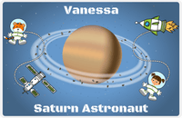 Thumbnail for Personalized Planets Placemat XX - Saturn Astronaut - Brunette Girl -  View