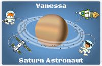 Thumbnail for Personalized Planets Placemat XX - Saturn Astronaut - Black Girl I -  View