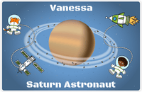 Thumbnail for Personalized Planets Placemat XX - Saturn Astronaut - Black Girl II -  View