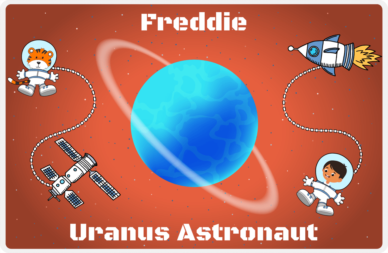 Personalized Planets Placemat XXIII - Uranus Astronaut - Black Boy I -  View