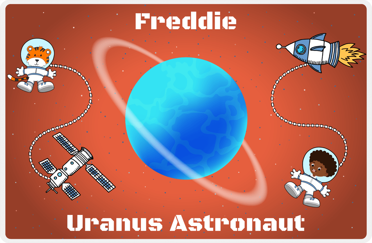 Personalized Planets Placemat XXIII - Uranus Astronaut - Black Boy II -  View