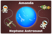Thumbnail for Personalized Planets Placemat XXIV - Neptune Astronaut - Brunette Girl -  View