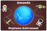 Thumbnail for Personalized Planets Placemat XXIV - Neptune Astronaut - Black Girl II -  View