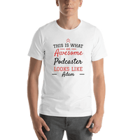Thumbnail for Personalized Podcaster T-Shirt - White - Shirt View