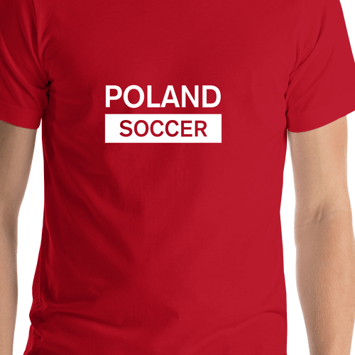 Poland Soccer T-Shirt - Red - Shirt Close-Up View