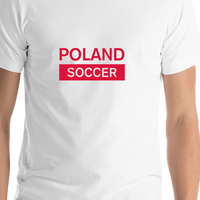 Thumbnail for Poland Soccer T-Shirt - White - Shirt Close-Up View