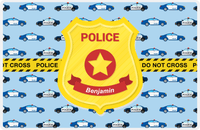 Thumbnail for Personalized Police Placemat IX - Police Badge - Blue Background -  View