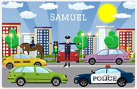 Thumbnail for Personalized Police Placemat I - Traffic Director - Brown Hair Cop -  View