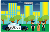 Thumbnail for Personalized Police Placemat III - City Beat - Brown Hair Cops -  View