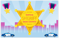 Thumbnail for Personalized Police Placemat IV - City Sheriff - Blue Background -  View