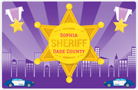 Thumbnail for Personalized Police Placemat IV - City Sheriff - Purple Background -  View