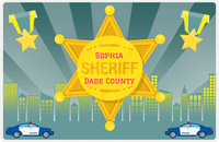 Thumbnail for Personalized Police Placemat IV - City Sheriff - Teal Background -  View