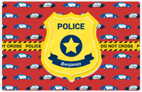 Thumbnail for Personalized Police Placemat IX - Police Badge - Red Background -  View