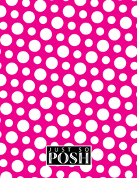 Thumbnail for Personalized Polka Dots Notebook - Hot Pink and Navy - Hexagon Nameplate - Back View