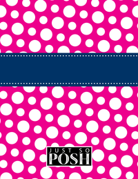 Thumbnail for Personalized Polka Dots Notebook - Hot Pink and Navy - Ribbon Nameplate - Back View