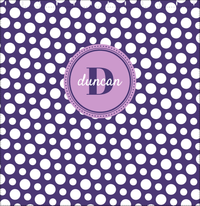 Thumbnail for Personalized Polka Dots Shower Curtain - Purple - Circle Nameplate - Decorate View