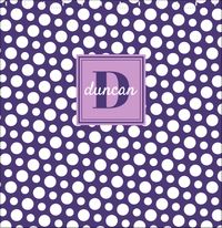 Thumbnail for Personalized Polka Dots Shower Curtain - Purple - Square Nameplate - Decorate View