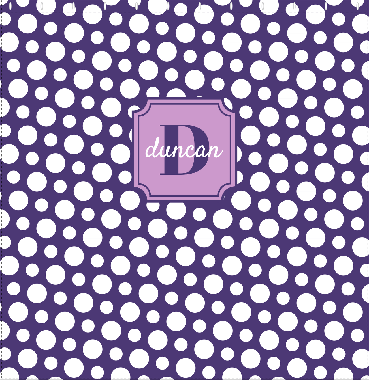 Personalized Polka Dots Shower Curtain - Purple - Stamp Nameplate - Decorate View