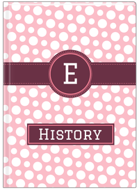 Thumbnail for Personalized Polka Dots Journal - Pink and White - Circle Ribbon Nameplate - Front View