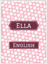 Thumbnail for Personalized Polka Dots Journal - Pink and White - Decorative Rectangle Nameplate - Front View