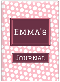 Thumbnail for Personalized Polka Dots Journal - Pink and White - Rectangle Nameplate - Front View