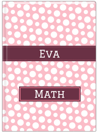 Thumbnail for Personalized Polka Dots Journal - Pink and White - Ribbon Nameplate - Front View